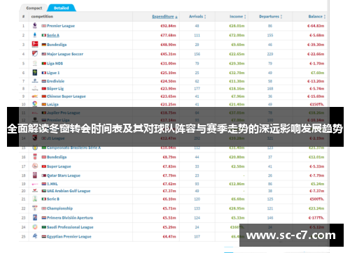 全面解读冬窗转会时间表及其对球队阵容与赛季走势的深远影响发展趋势